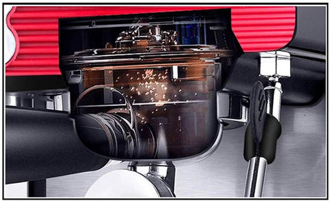 Cross-section view of Ultra Compact Espresso Coffee Maker With Milk Frother And Direct Select Buttons 2 Cup Function showing internal components.