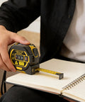 3 In 1 Laser Tape Measure With Digital Readout And LCD Display For Fast One Person Measurements At Home And On Job Sites Up To 197 Feet With Bright Sun Visible Laser And Simple One Handed Use, handheld on notebook