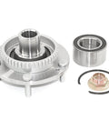 Front Wheel Hub Repair Kit With Bearing, Studs, Snap Ring And Axle Nut, Forged Flange For Precise Fit, Complete Non Integral Wheel Hub Solution