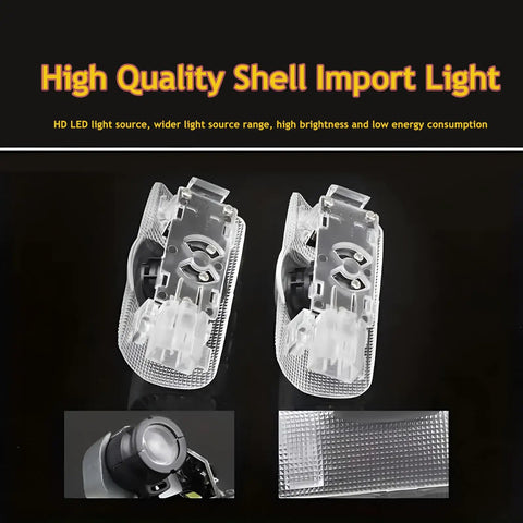 Dope Car Door Lights Logo Projector With Hd Led Welcome Light For Lexus Models, clear shell and lens on black background
