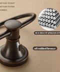 Close-up of Dope Oil Rubbed Bronze Towel Ring Wall Mount For Bathroom, oval hand towel holder, showcasing stainless steel material.