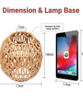 Handcrafted Rattan Pendant Light With Extended Plug In Cord And Simple Toggle Switch Brings Chill Weekend Vibes To Your Cozy Bedroom Or Living Room Egg Shade Fixture, 7.88 inch oval shade with E26 base.