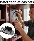 Installation of Heavy Duty L Shape Corner Brackets Set for Wood Furniture, Quick Fitting Shelf Supports in cabinet