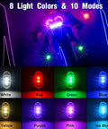 Wireless LED Strobe Lights With Remote Control 8 Color Rechargeable Anti Collision Emergency Warning Kit display