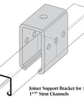 Illustration of Beefy Beam Channel Trolley Track Hanger And Joiner Connector Bracket for One And Five Eighths Inch Width Strut Channel