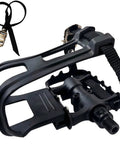 Alloy-Composite Bike Pedals With Adjustable Toe Clips And Straps, Dual Sealed Bearings, Lightweight, IP67 All Weather Seal, Black