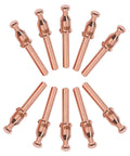 10 Electrodes 9-0096 and 10 Nozzle Tips 9-0094 40A for Cutmaster 42/12 SL40 Torch arranged in a circular pattern