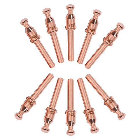 10 Electrodes 9-0096 and 10 Nozzle Tips 9-0094 40A for Cutmaster 42/12 SL40 Torch arranged in a circular pattern