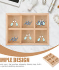 Dope Pine Wood Jewelry Tray With Six Grid Dividers Multi Compartment Ring And Earring Catch All Decorative Desktop Organizer storage with earrings.