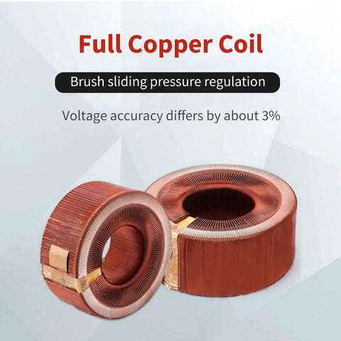 Full copper coil used in Beefy 20 Amp Variable AC Transformer Voltage Regulator Power Supply 2000VA Max Adjustable 0 To 130 Volt Output