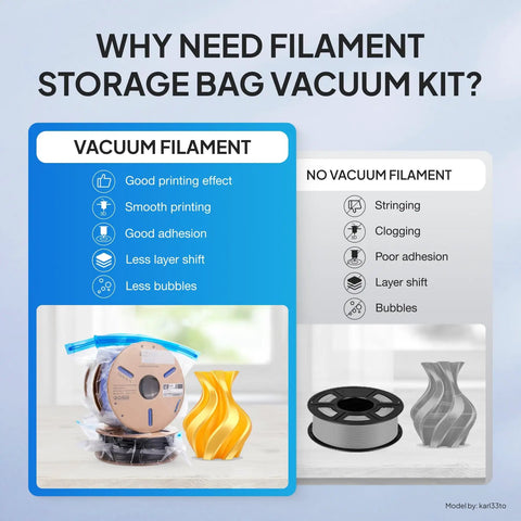Heavy Duty Vacuum Seal Filament Storage Bags For 3D Printers With Airtight Moisture Proof Design And Two Reinforced Clips Keep Your Plastic Rolls Fresh And Make The Daily Printing Hustle A Total Breeze
