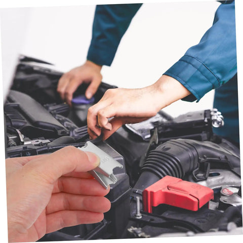 Hands using 12-Piece Galvanized Iron Toggle Bolts With Wings For Drywall And Hollow Walls on car engine maintenance