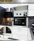 Two 3x30 inch brushed stainless steel trim strips in silver for finishing gaps in kitchen cabinetry