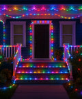 132ft LED Rope Lights Outdoor Waterproof Color Changing String Lights With Remote 400 LEDs illuminate a porch