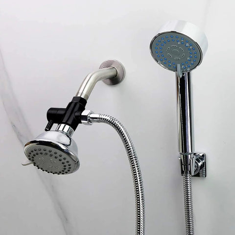 Shower Arm Diverter Valve for Handheld Showerhead and Fixed Spray Head 3 Way Brass Valve with G Half Inch Thread Matte Black
