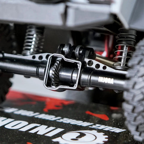Underdrive Helical Gear Set 22T 10T For TRX4M 1:18 RC Crawler Beefy Alloy Steel CNC Machined Gears visible in transmission housing