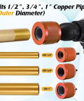 Copper Pipe Cleaner Drill Set With Pro Grade Durable Aluminum Housing for 1/2, 3/4, 1 inch pipes