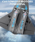4 Channel RC Plane With 2.4GHz Radio For Beginners, Lightweight EPP Foam Jet With SR 72 Recon Look, showing dual air outlet design.