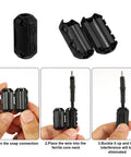 Close-up of 20 Piece Clip On Ferrite Core Beads For 7mm Cables EMI RFI Noise Suppressor Clamp On Ferrite Chokes For USB Power Cables
