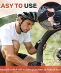 Cyclist using 96 Pack Bicycle Tire Patch Kit For Inner Tubes Rubber Bike Patch Set For Road Mountain And Motorcycle Tires.