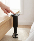 Telescoping Metal Table Legs With Casters Two Pack, Height Adjustable From 4.7 To 7.1 Inches, DIY Desk Hardware under wood desk