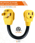 Badass 1 Ft Nema 14-30P To 6-50R Welder Adapter Cord With 10 Awg Stw Build And ETL Approval, featuring yellow connectors.