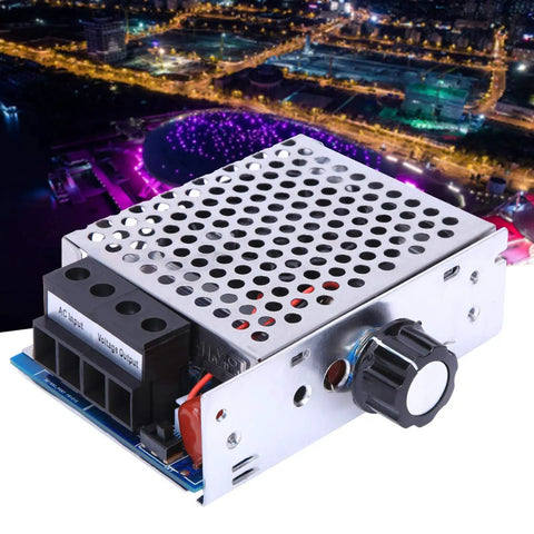 Heavy Duty AC Voltage Regulator 110V 230V 10000W SCR Thyristor Dimmer And Motor Speed Controller with dial and perforated casing