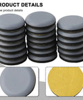 Stack of heavy duty furniture sliders with 30mm PTFE glides for chairs, sofas, beds, and dining tables on wood and carpet.