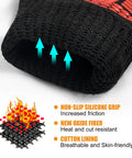 Extreme Heat Resistant BBQ Gloves For Grilling And Baking Up To 1472F showcasing non-slip silicone grip and cotton lining.