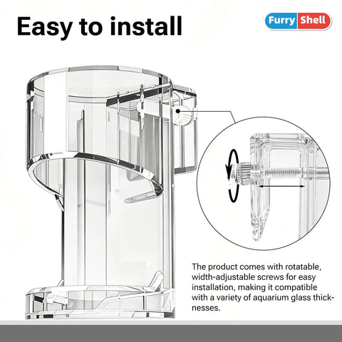 Crystal Clear Polycarbonate Aquarium Feeder Tray For Fish Tank. Non Yellowing, Stain Resistant Design With Adjustable Screws For Easy Installation. Holds Floating And Sinking Food Keeping Water Clean And Looking Sharp.