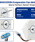 Replacement Refrigerator Evaporator Fan Motor For Common Refrigerator Models Replaces WR60X31522 And WR60X23584 details
