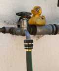 3/4 Inch Garden Hose Quick Connect Fittings Kit With 4 Male Adapters And 4 Female Adapters, Easy Quick Connect System installed on outdoor tap