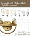 Vintage Linen Fabric Brass Gold Wall Sconce Light for Hallway, Bedroom with E26 sockets compatible with various bulbs.