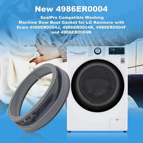 Washer Door Boot Seal Gasket Replacement For LG And Kenmore Front Load Washers Fits WM2042CW WD10465BD WM2050CW WM2301HR WD11581BDK WM2277HB And Related Models Durable Rubber Seal Easy Install DIY Friendly
