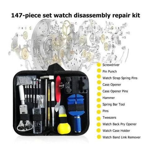 Pro Grade Watch Repair Tool Kit 149Pcs With Link Pin Remover Shell Opener Spring Bar Tools Battery Replacement Set Strap