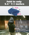 Travel Neck Pillow With Built In Two Way Hood And Stuffable Pocket Turns Pillow Into Extra Carry On Luggage Cotton Light Blocking Navy Lightweight Comfort For Long Hauls And Air Travel folded to 5.9 x 7.1 in