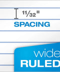 Close-up of wide-ruled paper with 11/32 inch spacing from Wide Ruled Composition Notebooks Pack Of 12 With Black Marble Covers 100 Sheets