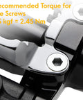 Close-up of SPD Pedal Adapters for Peloton Turn Look Delta Pedals into SPD Toe Clip Cages with torque recommendation.