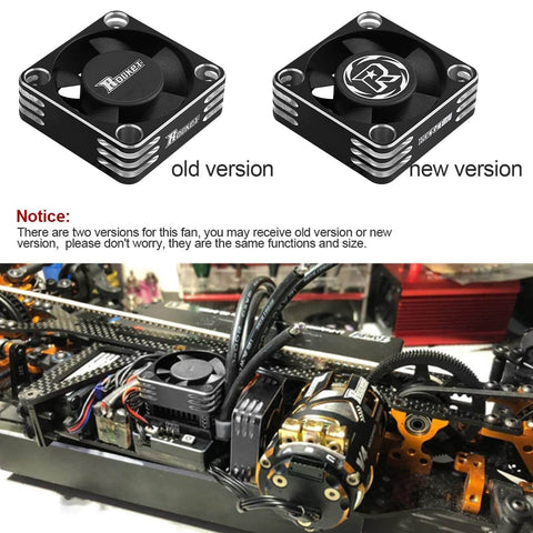 High Performance 30mm RC Motor Heatsink And ESC Cooling Fan For Brushless 540 550 Motors, new and old version comparisons and installed view