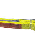 Twisted Eye Polyester Lift Sling 3 Inch By 6 Foot Heavy Duty Lifting Web Sling With Reinforced Eyes, rolled, yellow polyester