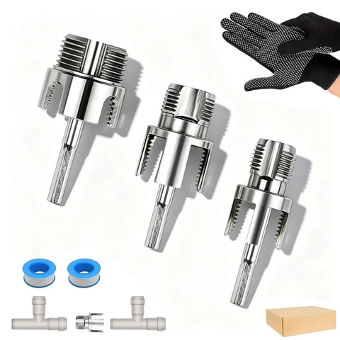1 2 3 4 Inch Pipe Threading Tool Set Quick Cut Die For Pvc Steel Copper Internal External Threading Heavy Duty Reamer Kit for Plumber Maintenance