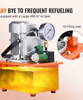 Beefy 10,000 PSI 750W 110V Electric Hydraulic Pump Power Pack With 8 L Capacity and Oil Filling Inlet, Orange