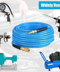 Heavy Duty 25Ft 1/4 Inch Polyurethane Air Hose With Braided Reinforcement, Flexible Pneumatic Hose, Quick Connect Fittings, 300 PSI, Ideal For Garage Shop Auto Use