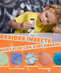 Cool Kids Microscope Portable Pocket Lab 50x To 300x Magnification Handheld Science Toy For Learning Interactive Discovery Gift For Ages 3 Plus Dark Green, child using it on insects