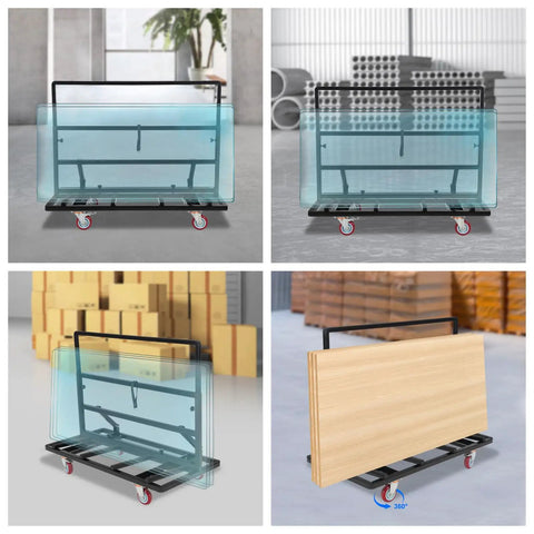 Heavy Duty Folding Drywall Cart 2200 Pounds Capacity Steel Frame With Swivel Rubber Wheels Adjustable Tilt Handle Job Site Badass For Moving Panels And Plywood No Stress Loading
