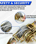 Close-up of anti-reverse brake buckle on Zipline Tensioning Kit With Cable Winch And Grip, Heavy Duty Steel Wire Puller