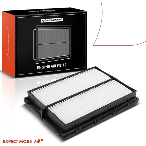 Beefed-Up Engine Air Filter Compatible With Hyundai Santa Fe 2019 2020 Palisade 2020 2022, box and filter displayed