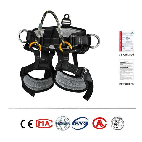 Heavy-Duty Climbing Harness Belt For Tree Climbing And Outdoor Rescue, Large Size Safety Belt, breathable nylon, CE Certified