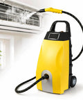 Industrial Steam Cleaner Featuring Adjustable Two Thirty Degree Heat And Seven Heavy Duty Tools That Knock Out Tough Kitchen Grease Auto Grime And Stubborn Household Marks Like Hot Butter with hose targeting air conditioner.