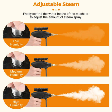 Ultra High Pressure Handheld Steam Cleaner For Auto Detailing And Home Use adjustable steam levels display